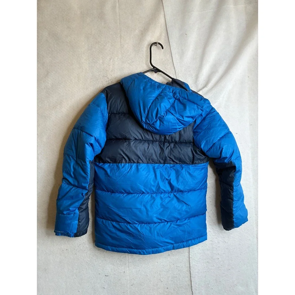 Columbia Powder Lite Hooded Puffer Jacket Blue Navy Boys Large 14/16 SY9338